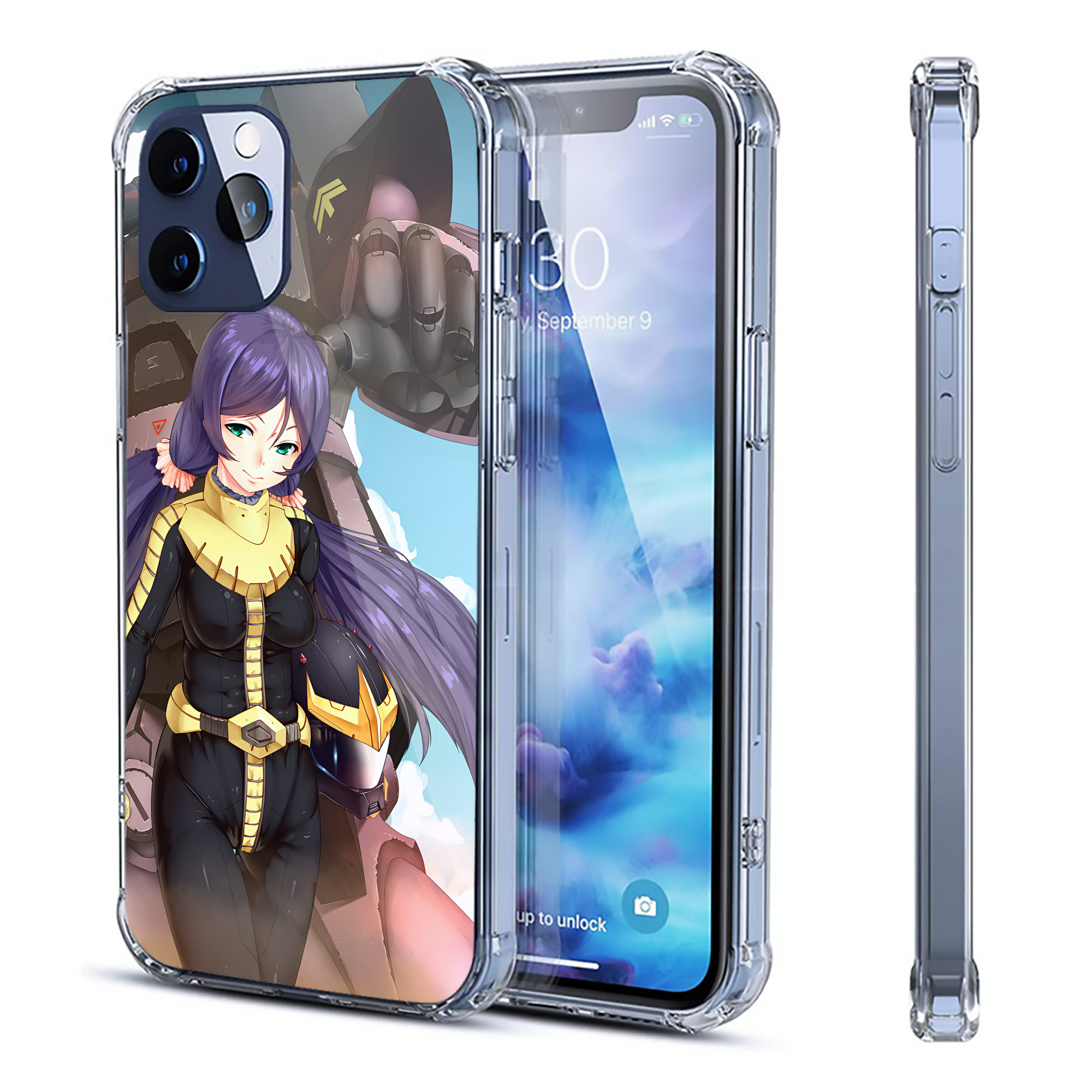 （画像用） 機動戦士ガンダム Mobile Suit Gundam 【iPhone 12シリーズ対応】透明スマホケース（クリアソフトケース）